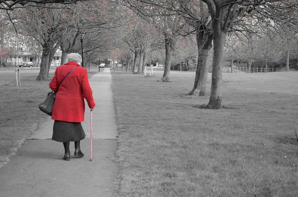 Old Lady Walking. Short Story Writing Competition: Lonely Adventure. Loneliness.