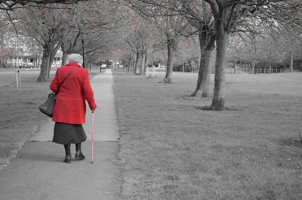 Old Lady Walking. Short Story Writing Competition: Lonely Adventure. Loneliness.